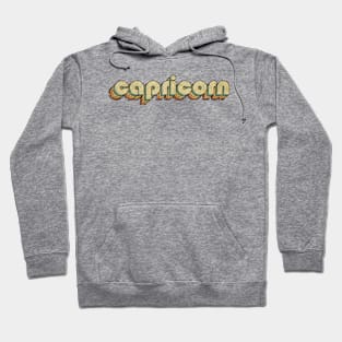 Capricorn // Vintage Rainbow Typography Style // 70s Hoodie